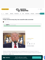 Trump cancels envoy trip, Iran ceasefire talks uncertain