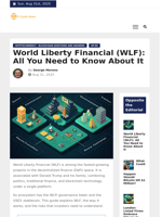 World Liberty Financial (WLF): All You Need to Know About It | E-Crypto News