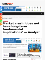 Market crash 'does not have long-term fundamental implications' — Analyst - The Crypto News Wire