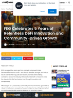 FEG Celebrates 5 Years of Relentless DeFi Innovation and Community-Driven Growth | Live Bitcoin News