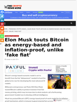 Elon Musk touts Bitcoin as energy-based and inflation-proof, unlike ‘fake fiat’ - The Crypto News Wire