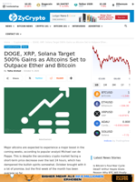 DOGE, XRP, Solana Target 500% Gains as Altcoins Set to Outpace Ether and Bitcoin ⋆ ZyCrypto