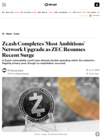 Zcash Completes 'Most Ambitious' Network Upgrade as ZEC Resumes Recent Surge - Decrypt