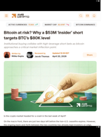 Bitcoin at risk? Why a $53M ‘insider’ short targets BTC’s $80K level - AMBCrypto