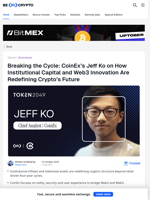 CoinEx’s Jeff Ko: Institutional Capital Is Breaking Crypto Cycles