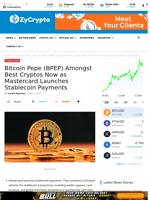 Bitcoin Pepe (BPEP) Amongst Best Cryptos Now as Mastercard Launches Stablecoin Payments