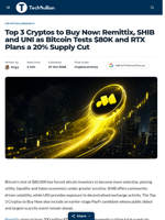 Top 3 Cryptos to Buy Now: Remittix, SHIB and UNI as Bitcoin Tests $80K and RTX Plans a 20% Supply Cut - TechBullion