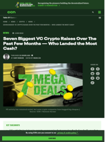 Seven Biggest VC Crypto Raises — Who Landed the Most Cash? | CCN.com
