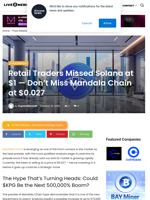 Retail Traders Missed Solana at $1 — Don’t Miss Mandala Chain at $0.027 | Live Bitcoin News