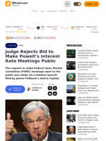 Judge Rejects Bid to Make Powell’s Interest Rate Meetings Public – News Bitcoin News