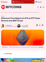 Ethereum Price Rejects at ATH: ETF Flows Reverse, SBET Drops