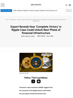 Expert Reveals How ‘Complete Victory’ in Ripple Case Could Unlock Next Phase of Financial Infrastructure