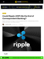 Could Ripple (XRP) Be the End of Correspondent Banking? - CoinCentral