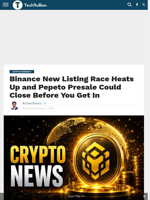 Binance New Listing Race Heats Up and Pepeto Presale Could Close Before You Get In - TechBullion