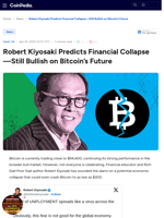 Robert Kiyosaki Predicts Financial Collapse—Still Bullish on Bitcoin’s Future