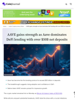 AAVE gains strength as Aave dominates DeFi lending with over $50B net deposits - CoinJournal