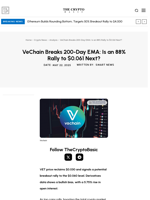 VeChain Breaks 200-Day EMA: Is an 88% Rally to $0.061 Next?