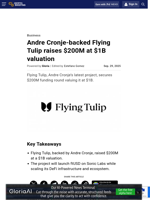 Andre Cronje-backed Flying Tulip raises $200M at $1B valuation