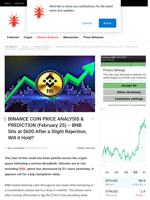 BINANCE COIN PRICE ANALYSIS & PREDICTION (February 25) – BNB Sits at $600 After a Slight Rejection, Will it Hold? - NullTX