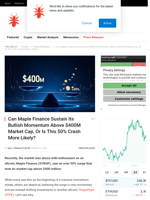 Can Maple Finance Sustain Its Bullish Momentum Above $400M Market Cap, Or Is This 50% Crash More Likely? - NullTX