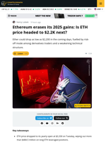 Ethereum Price Risks Drop to $2.2K: Here’s Why