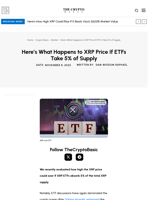 Here’s What Happens to XRP Price If ETFs Take 5% of Supply