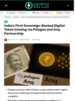 India’s First Sovereign-Backed Digital Token Coming via Polygon and Anq Partnership