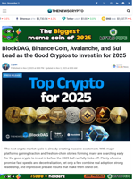 BlockDAG, Binance Coin, Avalanche, and Sui Lead as the Good Cryptos to Invest in for 2025