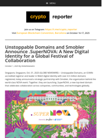 Unstoppable Domains and Smobler Announce .SuperNOVA: A New Digital Identity for a Global Festival of Collaboration