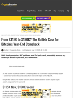 From $115K to $150K? The Bullish Case for Bitcoin's Year-End Comeback