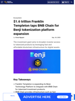 $1.6 trillion Franklin Templeton taps BNB Chain for Benji tokenization platform expansion