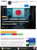 Stablecoin News: Japan FSA Opens Public Consultation on Stablecoin Reserve Rules| Live Bitcoin News