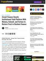 Zircuit Finance Unveils Institutional Yield Platform With Monarq, FalconX, and Forteus to Restore Trust in Onchain Finance