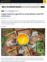 Crypto Industry Urges SEC to Avoid Blanket Novel ETF Restrictions