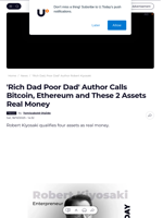 'Rich Dad Poor Dad' Author Calls Bitcoin, Ethereum and These 2 Assets Real Money - U.Today