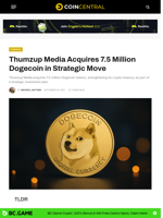 Thumzup Media Acquires 7.5 Million Dogecoin in Strategic Move - CoinCentral