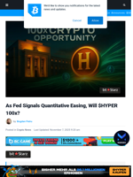 Fed’s Next Quantitative Easing to Push Crypto to 100×? Bitcoin Hyper Is the Most Bullish Altcoin