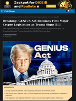 GENIUS Act Becomes First Major Crypto Legislation as Trump Signs Bill