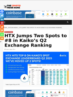 HTX Jumps Two Spots to #8 in Kaiko’s Q2 Exchange Ranking - The Crypto News Wire