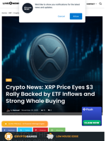 Crypto News: XRP Price Eyes $3 Rally Backed by ETF Inflows and Strong Whale Buying | Live Bitcoin News