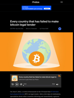 Every country that has failed to make bitcoin legal tender