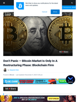 Don’t Panic — Bitcoin Market Is Only In A Restructuring Phase: Blockchain Firm | Bitcoinist.com