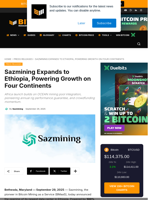 Sazmining Expands To Ethiopia, Powering Growth On Four Continents