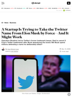 A Startup Is Trying to Take the Twitter Name From Elon Musk by Force—And It Might Work - Decrypt