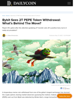 Bybit Sees 2T PEPE Token Withdrawal: What’s Behind The Move? - DailyCoin