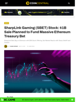 SharpLink Gaming (SBET) Stock: $1B Sale Planned to Fund Massive Ethereum Treasury Bet