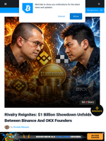 Rivalry Reignites: $1 Billion Showdown Unfolds Between Binance And OKX Founders | Bitcoinist.com