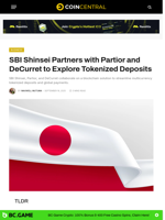 SBI Shinsei Partners with Partior and DeCurret to Explore Tokenized Deposits - CoinCentral