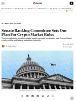 Senate Banking Committee Sets Out Plan For Crypto Market Rules - Decrypt