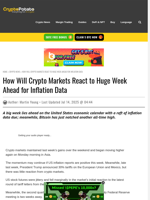 How Will Crypto Markets React to Huge Week Ahead for Inflation Data